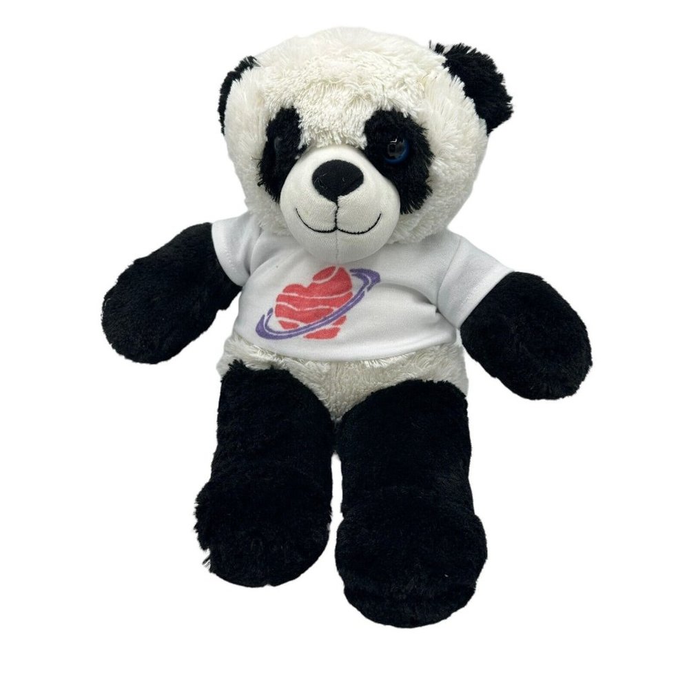 Teddy Mountain 16" Panda Teddy Bear with t-shirt Black White Soft‎